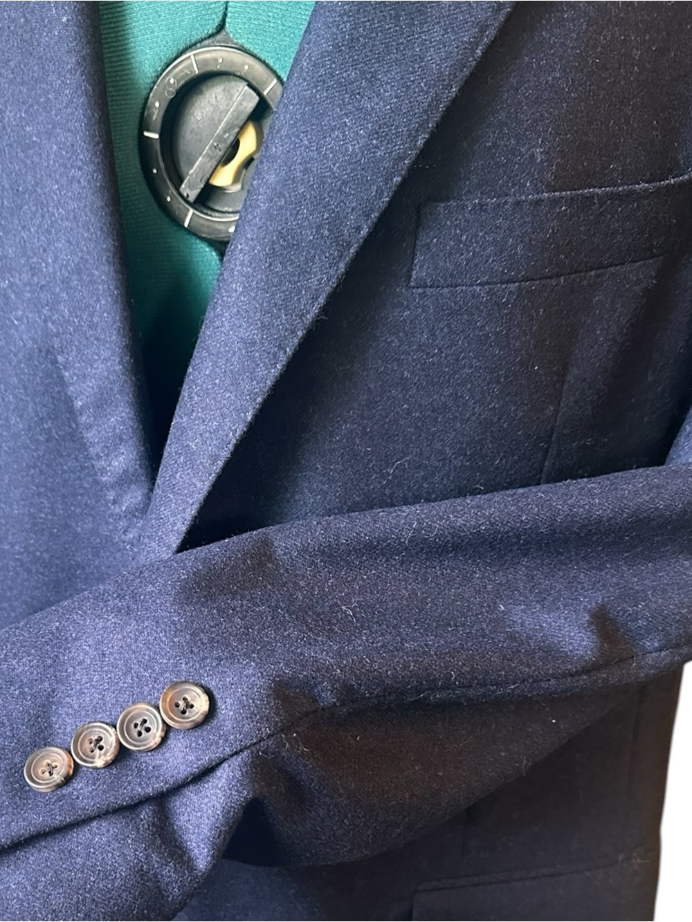 Samuelsohn Sport Coat Mens 44R Blue Super 100s Wool 2 Button Notch Lapel - Picture 3 of 12